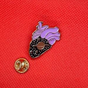 Heart in Space Galaxy Universe Pin Brooch